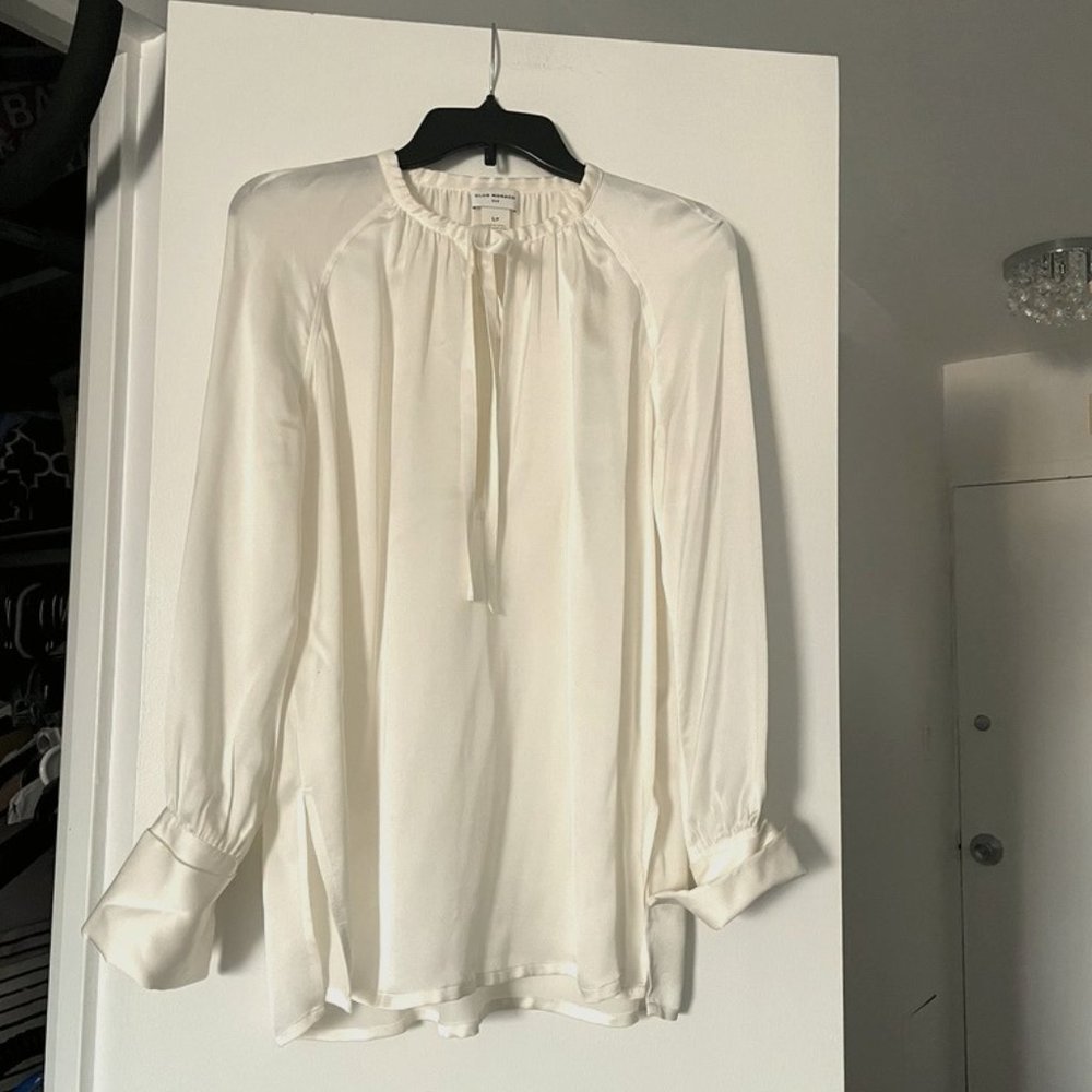 Club Monaco Ivory Silk Blouse SP Fits Larger